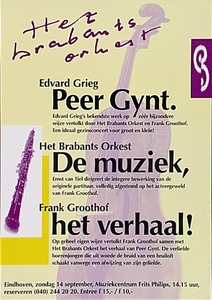 32547 Bijzondere uitvoering van het werk van Edvard Grieg door het Brabants Orkest, 1997