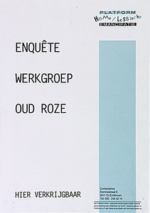 32599 Enquête werkgroep oud roze Trefwoorden: homo's, emancipatie, 1997