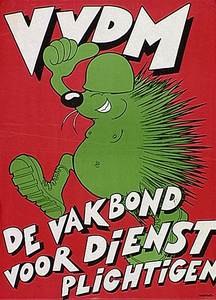 32728 Affiche militaire vakbond VVDM, ca. 1976