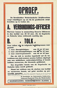 32871 Oproep voor verbindingsofficieren en tolken, 1944