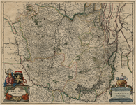 55440 Atlaskaart van het hertogdom Brabant door Willem Blaeu. Achterzijde bedrukt met tekst., 1642