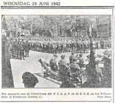 64903 Bijeenkomst NSDAP en de NSB op het Willemsplein (Wilhelminaplein), 21-06-1942