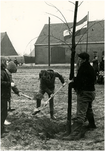131524 Schooljeugd plant boom, 03-1968