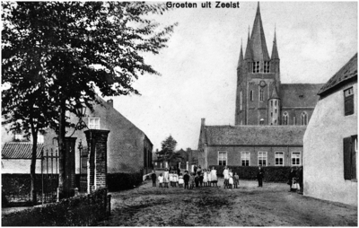 133432 Kruispunt Binnenweg/Blaarthemseweg/Broekweg, R.K. kerk H. Willibrodus, gebouw ervoor bestaat van links naar ...