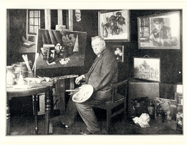 145420 Het atelier van en met Wilhelmus de Kok, kunstschilder, 1930