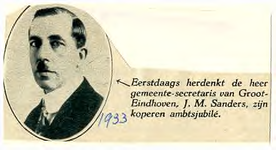 145680 Johannes Mathias Sanders: gemeentesecretaris , 1933