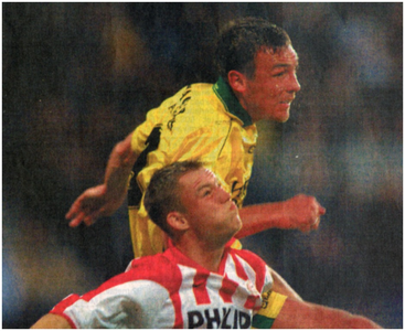 149954 Opname wedstrijd PSV - Fortuna ( Sittard ). PSV-verdediger Kevin Hofland speelde tegen zijn oude club een sterke ...