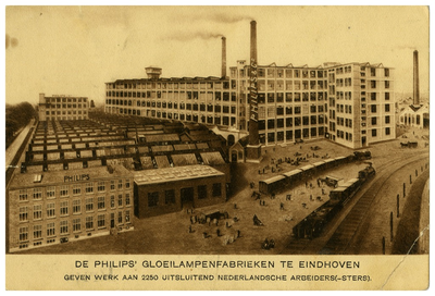 188598 De Philipsfabrieken, Mathildelaan, gezien vanaf de spoorlijn, 1910 - 1915