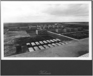 188620 Panorama van de huizen van medewerkers, ook kolonie genoemd, 1950 - 1960