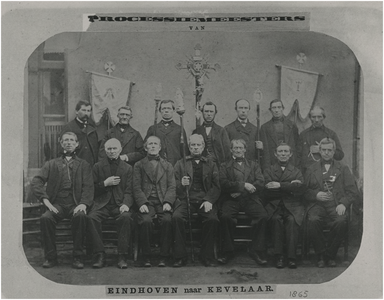 194682 Processiemeesters van de Kevelaerbroederschap, ca. 1865
