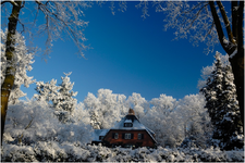 221306 Fabrikantenvilla in de sneeuw. Omschrijving door fotograaf: Hoe een joekel van een fabrikantenvilla ineens een ...