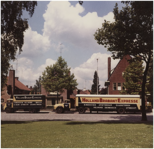 252640 Een serie van 3 foto's betreffende de Holland Brabant Express : De vrachtwagens, 22-05-1962