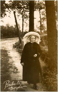 12758 Mevrouw Meulenbroeks (van de Sonseweg), wandelend op Aarle, 1934
