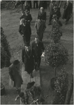  Een serie van 10 foto's betreffende het leggen van de eerste steen van het stadhuis, 18-10-1950