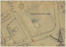 69000 Vestdijk gezien vanaf de Ten Hagestraat: de demping van de stadsvest. Rechts de ingang van huize Craayenhof, 1929