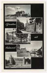 100025 Vijf afbeeldingen: - Station; - Kasteel ( 2 x ); - Veestraatbrug; - Kanaaldijk N.W., 1951 - 1961