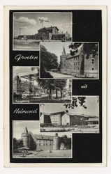 100026 Vijf afbeeldingen: - Station; - Kasteel ( 2 x ); - Veestraatbrug; - Wesselmanlaan, St. Lambertusziekenhuis, 1951 ...