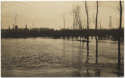 100751 Overstroming van de Aa, in de buurt van Binderen, 1921 - 1931