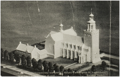 101611 Wethouder Ebbenlaan. Maquette van de kerk Sint Leonardus, 1937 - 1938