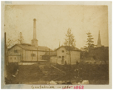 102072 Gedempte Haven. De op 8 november 1862 geopende nieuwe gasfabriek, 08-11-1862