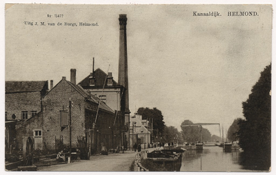103047 Kanaaldijk N.W., gezien in noordelijke richting. Links de Koninklijke Nederlandse Machinefabriek v/h E.H. ...