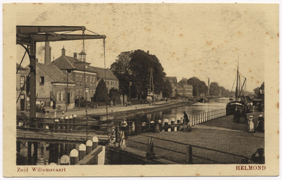 103062 Kanaaldijk N.W., gezien vanaf de hoek Kasteellaan/Veestraat. Rechts van het kanaal de Havenweg, 1905 - 1915
