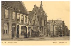 104026 Zuidzijde Markt en Veestraat, gezien in de richting 'Veestraatbrug', 1900 - 1910
