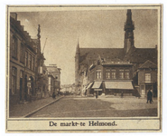 104038 Zuidwestelijke hoek van de Markt, met gezicht op de Veestraat. Rechts op de hoek van de Markt Albert Heyn, met ...