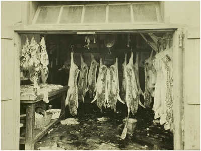 104062 Markt 24. De slachterij van Ant. van de Putten aan de oostzijde van de Markt, 1924 - 1929