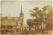 104219 Markt. Foto van een gouache, ca. 1805