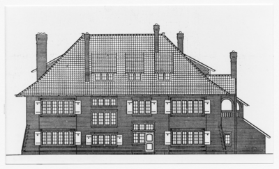 107582 Wilhelminalaan, bouwtekening villa De Vuurdoorn, ontwerp van J.W. Hanrath. Later gebruikt als politiekazerne en ...