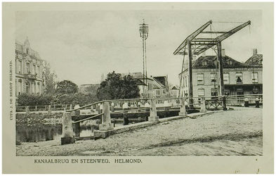 108296 Veestraatbrug. Gezien vanaf de Kasteellaan in de richting Steenweg. Links West - Ende, 1900 - 1910