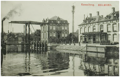 108304 Veestraatbrug. Kanaal met Veestraatbrug. Gezien vanaf de Havenweg in de richting Steenweg, 1905 - 1915