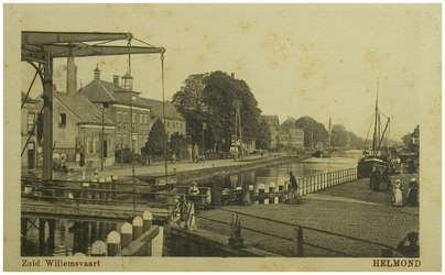 108315 Veestraatbrug. : Kanaal met Veestraatbrug, gezien vanaf de Kasteellaan in Noordelijke richting, 1910 - 1920