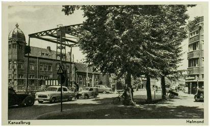 108345 Veestraatbrug. De Veestraatbrug gezien vanaf de Kasteellaan in de richting Kanaaldijk Noord - West, 1954