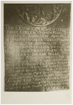 113757 Gedenksteen. Gedenksteen van Joan van Amstel, op het graf van hem in de kerk van Schijndel, z.j.