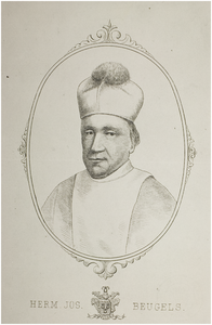 113819 Portret van Herman Jos Beugels [1771 - 1851]. Naar een te Luik vervaardigde steendruk. In het Helmonds gemeente ...