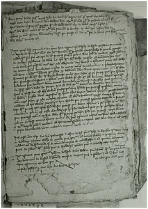 115584 Fragment uit het Helmondse schepenprotocol met een akte van september 1399, waarin onder anderen Jan van Hersel ...