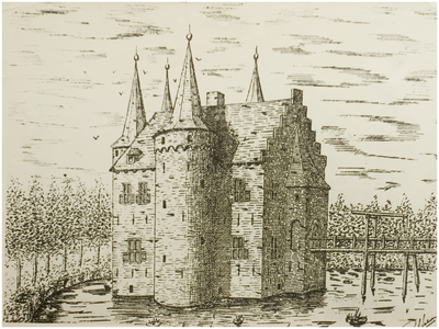 119632 Liessel. Blokhuis. Gebouwd in 1516 door Everard van Doerne tegen aanvallen Geldersen. Ca. 1780 afgebroken. ...
