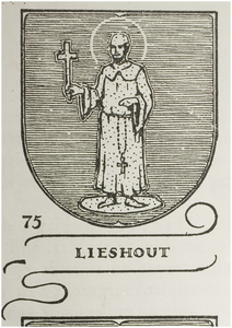 119768 Gemeentewapen van Lieshout, de heilige in het schild stelt St. Servatius voor, z.j.