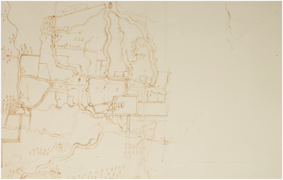120303 Helmond. Reproductie van een schetsmatige plattegrond., 1600 - 1700