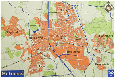 120324 Plattegrond met wijkindeling Helmond, 1982 - 1985