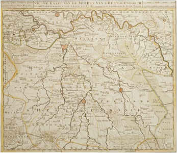 120342 Reproductie van een kaart getiteld Nieuwe kaart van de Meiery van s'Hertogenbosch en de Heerlijkheden van Grave ...