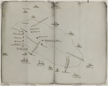 120362 Reproductie van een kaart van de Peel tussen Helmond en Venray. Gemaakt bij een geschil tussen Helmond en Venray ...