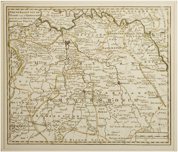 120383 Reproductie van een kaart getiteld Nieuwe kaart van de Meierij van 's Hertogenbosch en de Heerlijkheden van ...