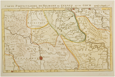 120386 Reproductie van een kaart getiteld Carte particulière de Helmont de Gennep et de Goch à Deventer chez Jean de ...