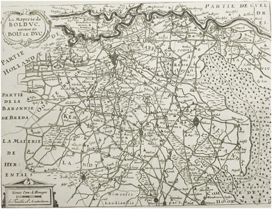 120391 Reproductie van een kaart getiteld La Mayerie de Bolduc, autrement dict Bois le Duc, 18e eeuw. Uit: Brabantia ...
