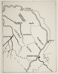 120396 Reproductie van een kaart van de centrale slenk in Noord-Brabant en Limburg. Uit: P. en A. van Alphen, Helmond ...