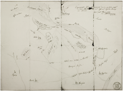 120420 Reproductie van een kaart van het gebied tussen Venray, Smakt, Geysteren, Wanssum, Meerlo en Oirlo. Getekend in ...