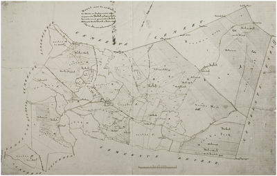 120421 Reproductie van een kaart van de gemeente Bakel met daarop aangegeven op welke manier de gronden volgens de ...